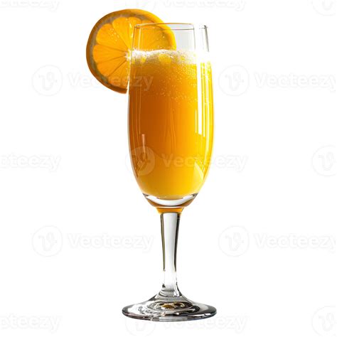 Mimosa Cocktail Glass Of Mimosa Cocktail With Orange Isolated Alcoholic Beverage Mimosa As