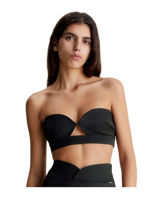 Calvin Klein Strapless Bikini Top Μαύρο KW0KW02144 BEH Skroutz gr