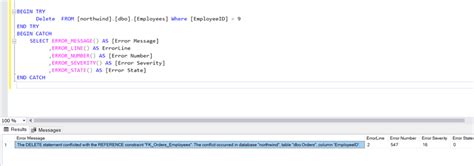 Error Handling In Sql Server With Try Catch
