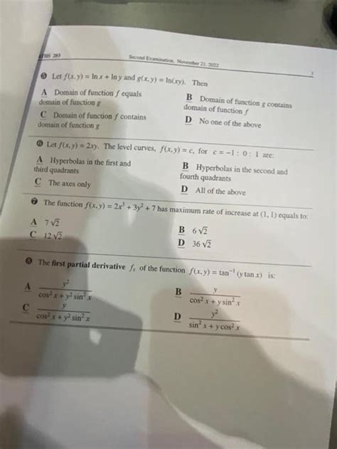 Solved Let F X Y Lnx Lny And G X Y Ln Xy Then A Chegg