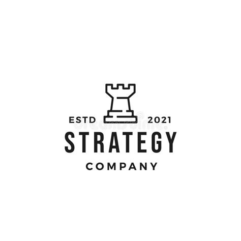 Icono De Logotipo De Estrategia Stock de ilustración Ilustración de