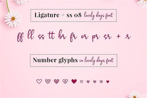 Lovely Heart Font Cursive Font Calligraphy Font Digital Etsy Font