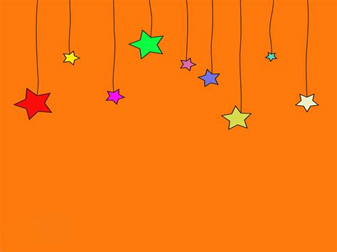 bright orange background Decorated with colorful stars for a fun party ...