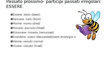 Italian Passato Prossimo Notes Past Tense Notes By World Language Market