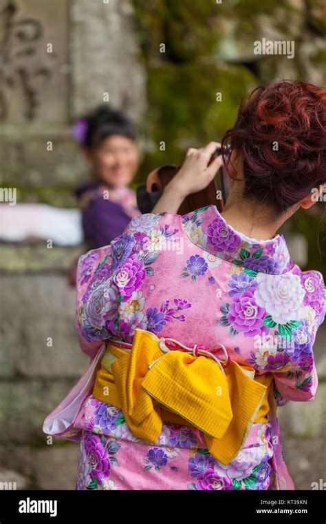 Kyoto Japan May 01 2014 Japanese Women Wear A Traditional Dress