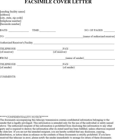 Free Medical Hipaa Fax Cover Sheet Doc 24kb 1 Pages