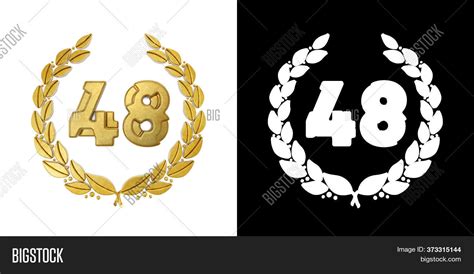 Gold Number 48 Number Image And Photo Free Trial Bigstock