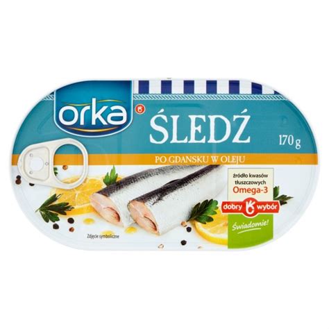 Dobry Wybór Orka Śledź po gdańsku w oleju 170 g Delikatesy Dwójka