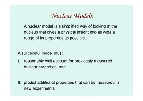 Nuclear Models