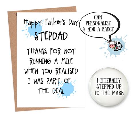 Funny Step Dad Fathers Day Card Funny Step Fathers Day Card Etsy