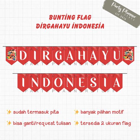 Jual Flags Dekorasi 17an Bunting Flag Dekor Hari Kemerdekaan