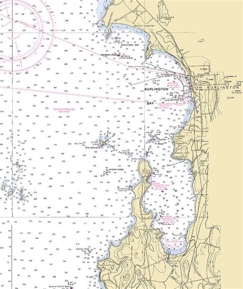 Burlington Shelburne Bay Lake Champlain Nautical Chart Mixed Media By