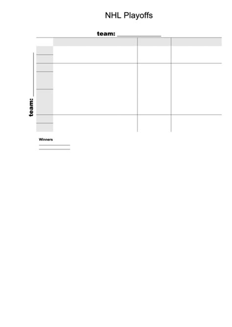 Square Nhl Playoffs Grid Tournament Bracket Template Printable Pdf