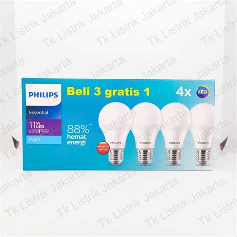 Promo Lampu Philips Essential Ledbulb Pack W E K V A