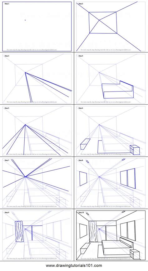 How To Draw A Room In Perspective With Different Angles And Lines On