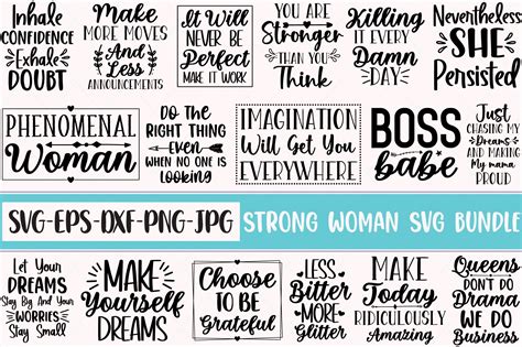 Strong Woman Svg Bundle Graphic By Colourful · Creative Fabrica