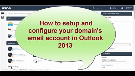 How To Setup And Configure Your Domain S Email Account In Outlook Youtube