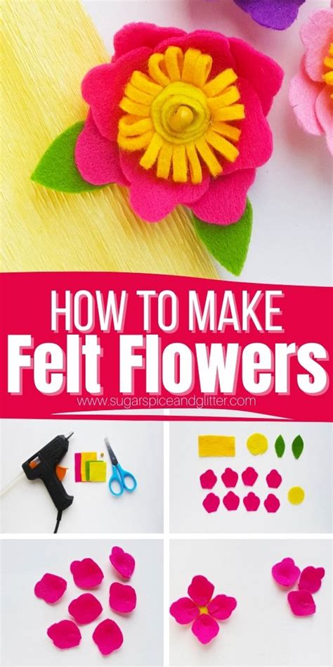 No Sew Felt Flowers Sugar Spice And Glitter