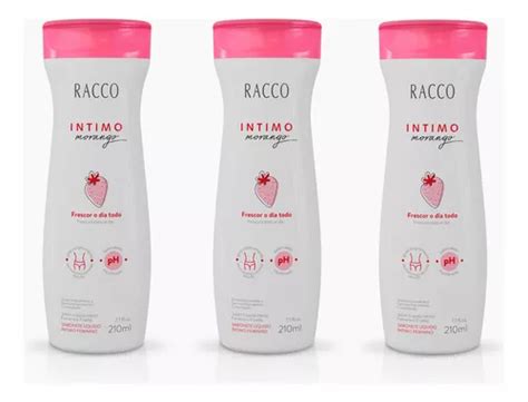 3 Sabonete Intimo Morango Racco 210ml Ph Balanceado Feminino