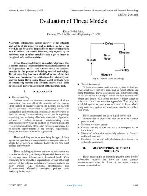 Evaluation Of Threat Models Pdf Threat Computer Security
