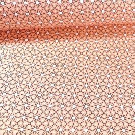 Tissu Coton imprimé Arty Etoiles et pois sur fond Rose nude Par cm