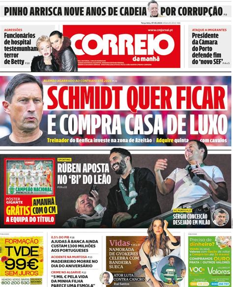 Capa Correio da Manhã 7 maio 2024 capasjornais pt