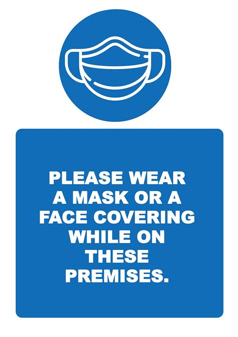 Buy 2 X Please Wear A Face Covering Social Distancing Vertical Safety