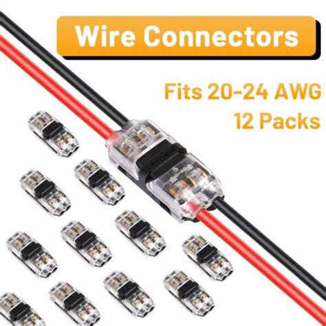 12 Packs Reliable Connection Small Wire Connectors I Type 2 Pins Fits 20 24 Awg Ebay