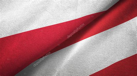 Polonia Y Austria Dos Banderas Tela Textil Textura De La Tela 2023