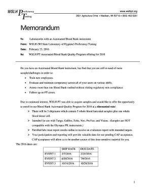 Fillable Online Slh Wisc Automated Blood Bank Quality Samples