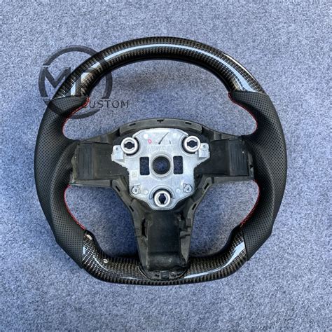 Real Carbon Fiber Flat Sport Steering Wheel For Tesla Model Model Y