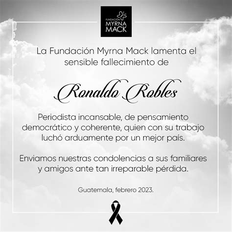 Esquela Ronaldo Robles Fundaci N Myrna Mack