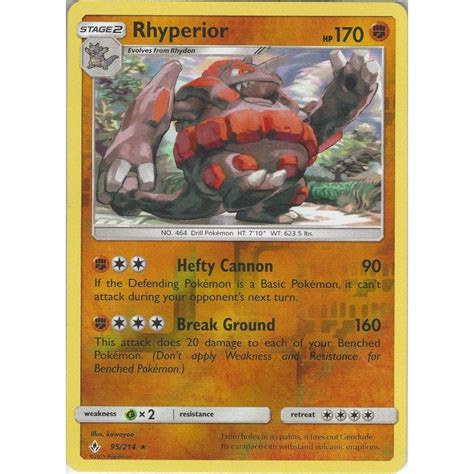 Pokemon Trading Card Game Rhyperior 95 214 Reverse Holo Card