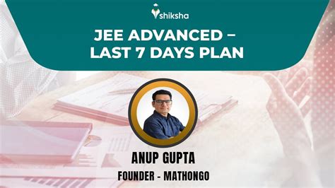 JEE Advanced Last 7 Days Plan YouTube