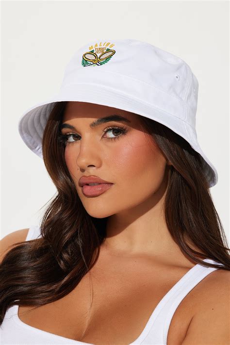 Malibu Tennis Club Bucket Hat White Fashion Nova