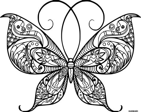 Gorgeous Zentangle Butterfly Coloring Page Printable