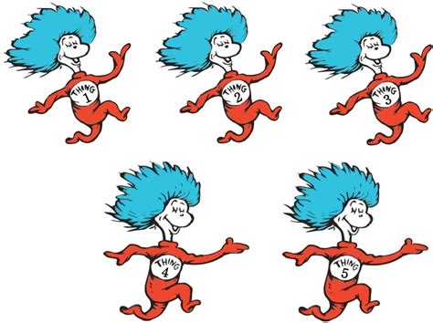 Dr Seuss Thing 1 Thing 2 SVG Digital File Clip Art Library