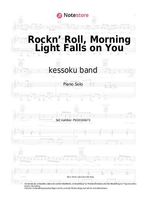 Rockn Roll Morning Light Falls On You Kessoku Band Noten Pdf Solo