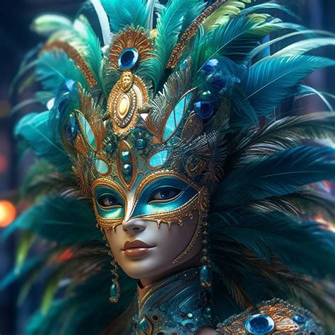 ArtStation Enigmatic Elegance A Vibrant Digital Portrait Of A Masked