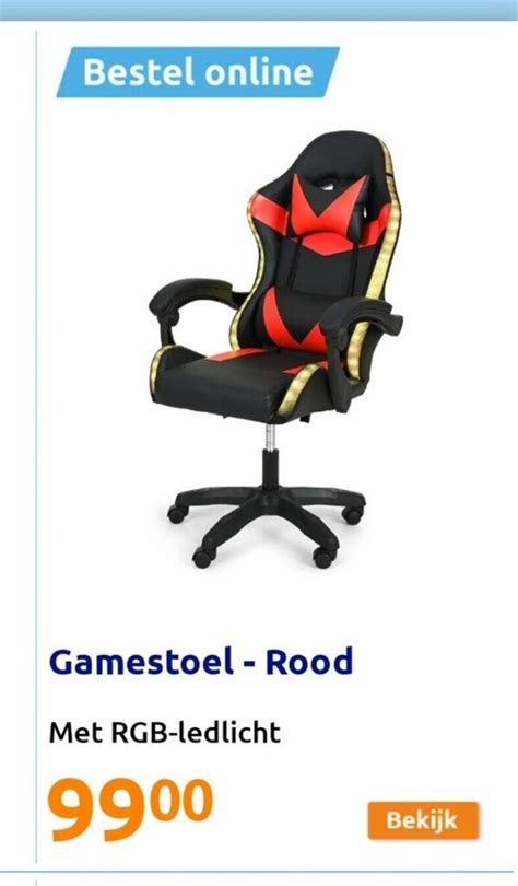 Gamestoel Rood Met Rgb Ledlicht Aanbieding Bij Action