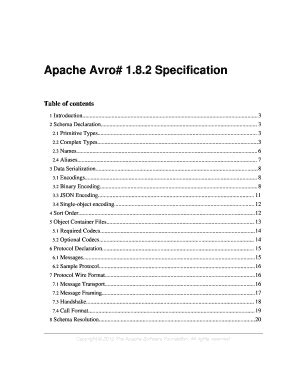 Fillable Online Avro Apache Apache Avro Fax Email Print Pdffiller