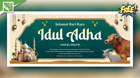 Tutorial Cara DESAIN SPANDUK BANNER Hari Raya Idul Adha 1444 H