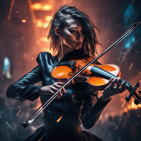 Punk Anime Girl Playing Violin