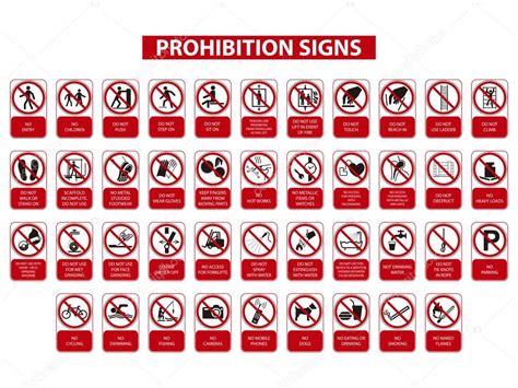 Set Of Prohibition Signs Stock Vector By Angusgrafic