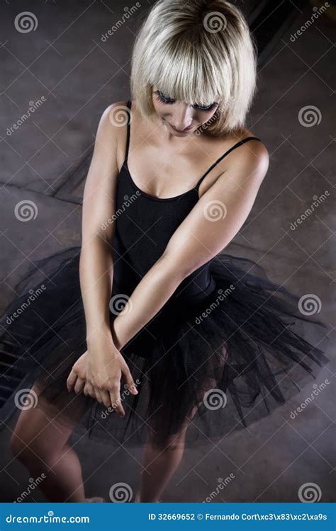 Posing Dancer Ballet Young In An Industry Area Sensual Blonde Stock