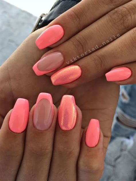 45 Coral Nail Designs You’ll Want To Try This Season In 2024 Coral Nails Trendy Nails