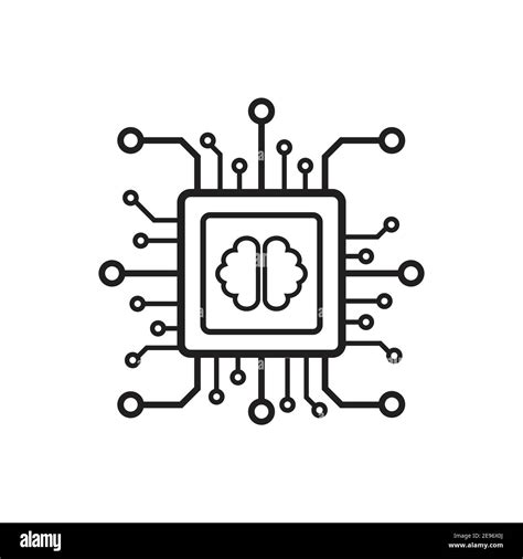 Inteligencia Artificial Procesador Ai Chip Vector Icono S Mbolo Para