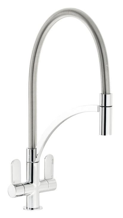 Mixer Tap Dual Lever With Pull Out Spray C Spout Abode Genio