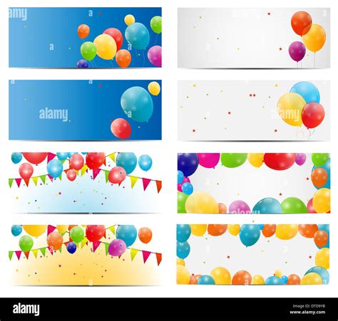 Color Glossy Balloons Card Background Vector Illustration Stock Photo