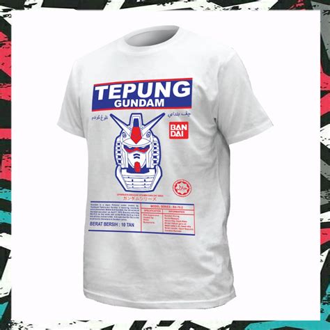 100 PREMIUM COTTON TEPUNG GUNDAM VIRAL Cotton Tshirt T Shirt